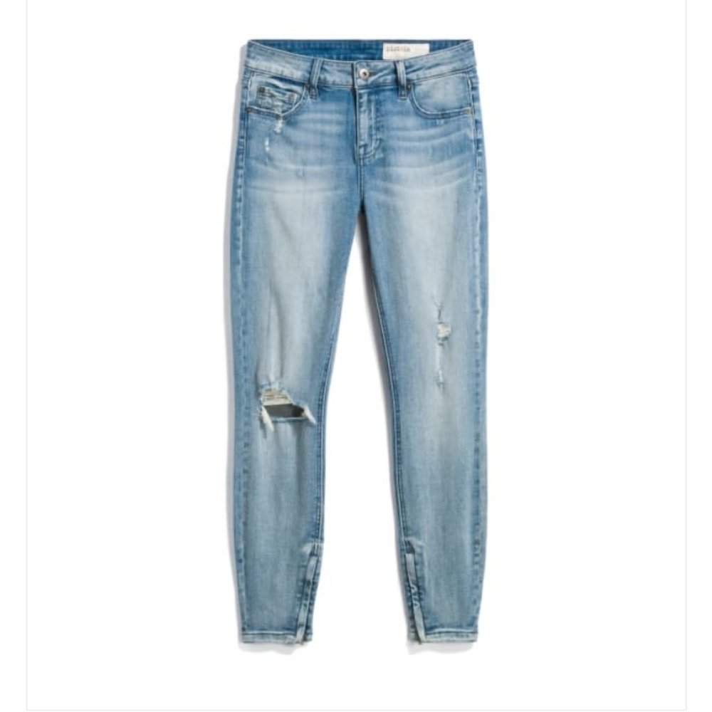 Distressed Ankle Zip Skinny Jean - Picture 2 of 6